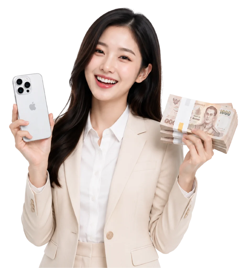 พนักงานกำลังประเมินราคา iPhone ร้านมือถือ.com รับซื้อมือถือ iPhone ให้ราคาดี
